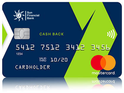 Blue and Green Sun Financial Personal Mastercard